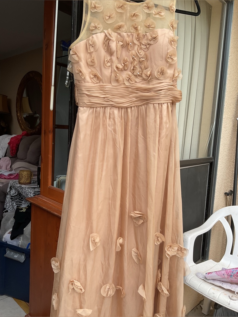 J S COLLECTION Blush Pink Floral Embellished Party Dress